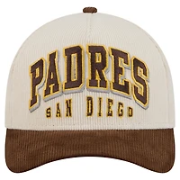 Men's New Era  Cream/Brown San Diego Padres Sided Corduroy 9FORTY A-Frame Adjustable Hat