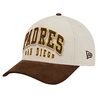 Men's New Era  Cream/Brown San Diego Padres Sided Corduroy 9FORTY A-Frame Adjustable Hat