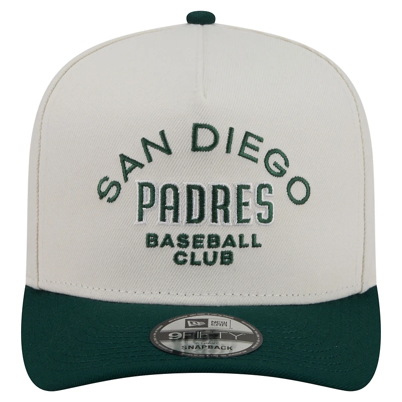 Casquette snapback New Era crème/vert foncé San Diego Padres 9FIFTY pour homme
