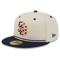 Men's New Era Cream/Navy San Diego Padres USA 250 Fourth of July 59FIFTY Fitted Hat