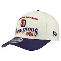 Casquette ajustable New Era 9FORTY M-Crown crème/bleu marine pour homme des San Diego Padres World Series