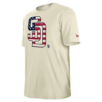 Men's New Era Cream San Diego Padres Americana Flag Fill T-Shirt