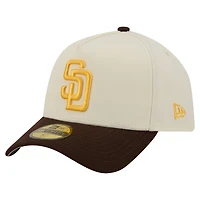 Men's New Era  Cream San Diego Padres Chrome A-Frame 59FORTY Fitted Hat