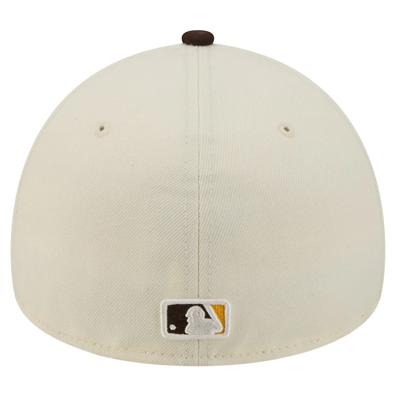 Men's New Era  Cream San Diego Padres Chrome A-Frame 59FORTY Fitted Hat