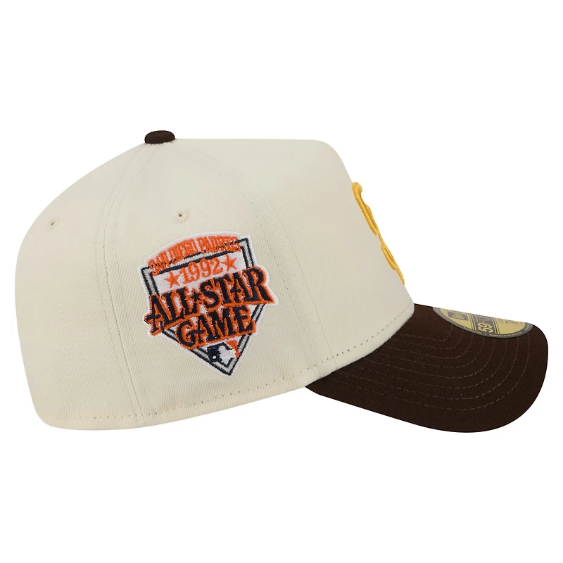 Men's New Era  Cream San Diego Padres Chrome A-Frame 59FORTY Fitted Hat