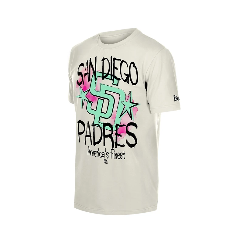 Men's New Era Cream San Diego Padres Lifestyle Punk Core T-Shirt