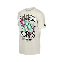 Men's New Era  Cream San Diego Padres Lifestyle Punk Core T-Shirt