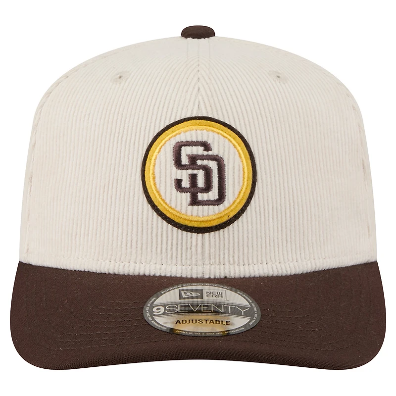 Casquette ajustable New Era 9SEVENTY crème pour homme des Padres de San Diego