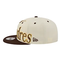 Men's New Era Cream San Diego Padres Oversized Slogan 9FIFTY Snapback Hat