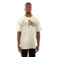 Men's New Era  Cream San Diego Padres Ransom Note Oversized T-Shirt