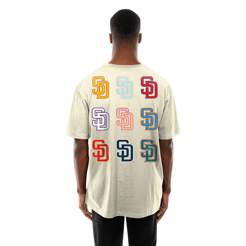 Men's New Era  Cream San Diego Padres Ransom Note Oversized T-Shirt