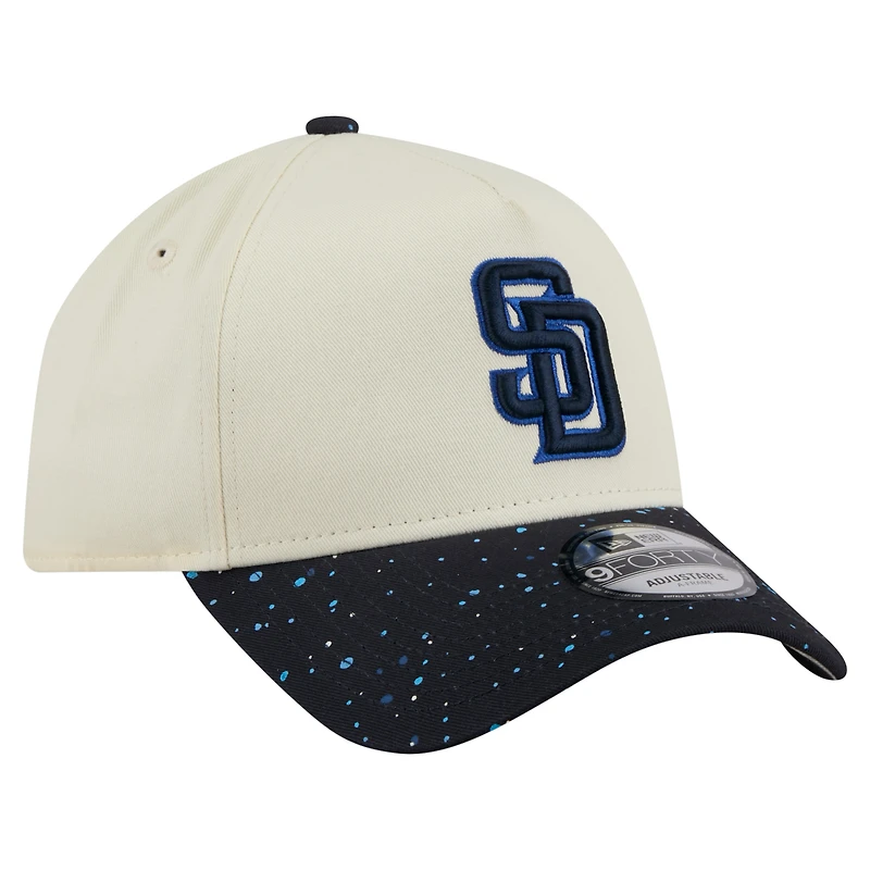 Casquette ajustable New Era 9FORTY crème pour homme des Padres de San Diego, motif moucheté