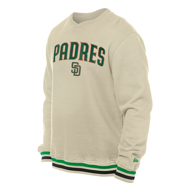 Men's New Era  Cream San Diego Padres St. Patrick's Day Twill Pullover Sweatshirt