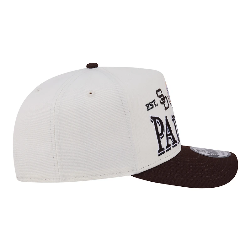 Men's New Era Cream San Diego Padres Throwback Tri-Hit A-Frame 9FIFTY Adjustable Hat