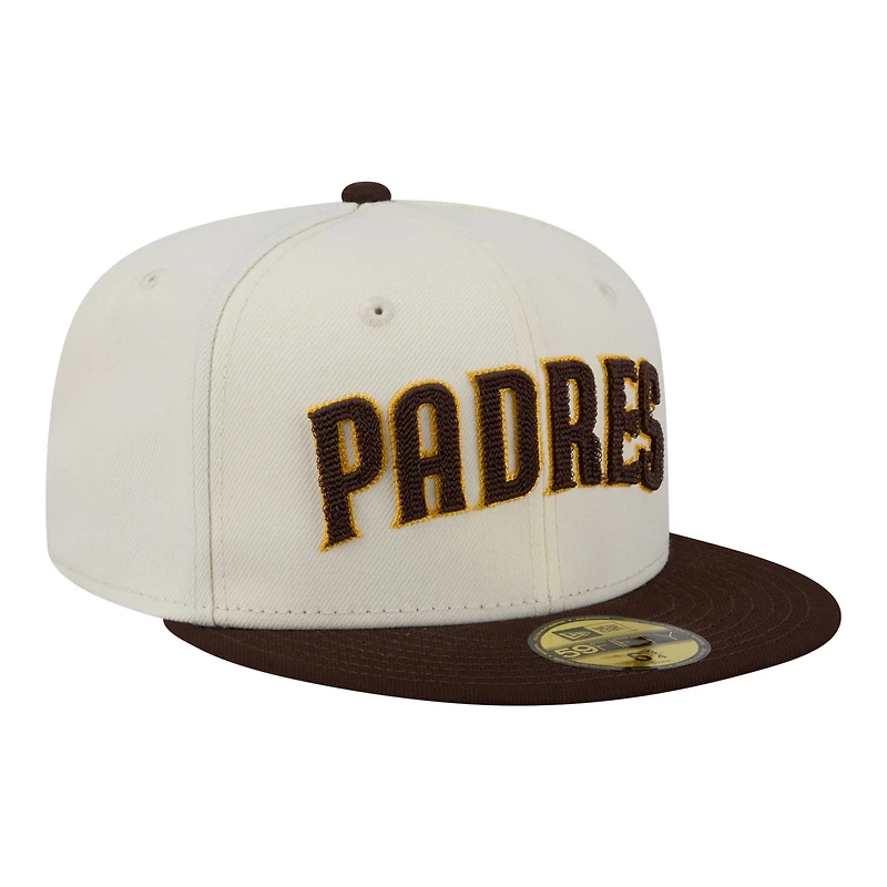 Men's New Era  Cream San Diego Padres Two-Tone Stitch 59FIFTY Fitted Hat