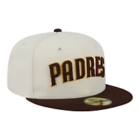 Men's New Era  Cream San Diego Padres Two-Tone Stitch 59FIFTY Fitted Hat