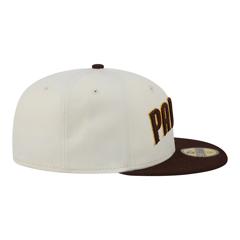 Men's New Era  Cream San Diego Padres Two-Tone Stitch 59FIFTY Fitted Hat