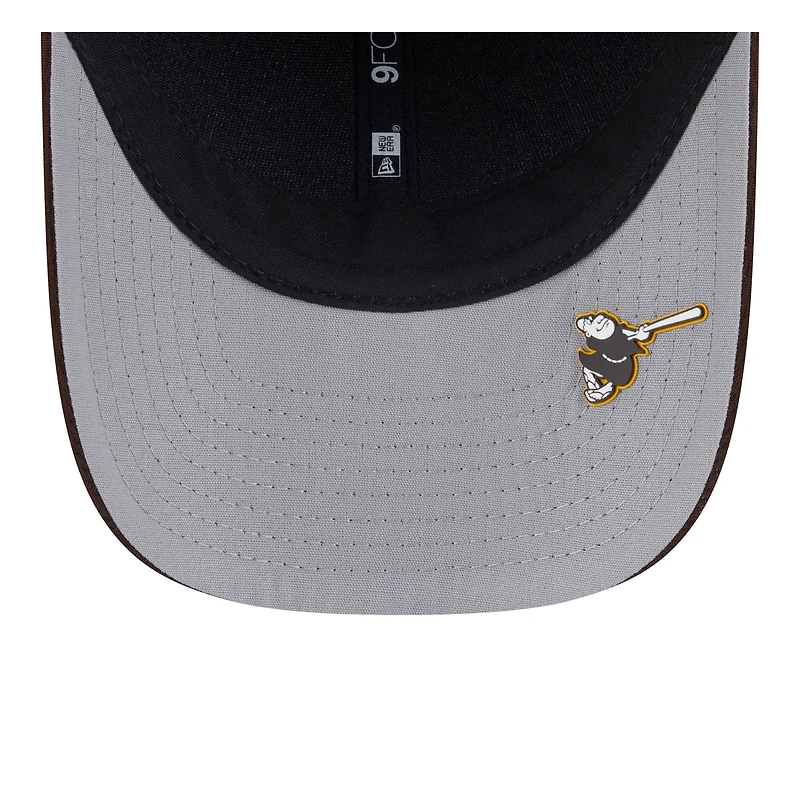 Men's New Era Dark Brown San Diego Padres 2025 MLB Clubhouse 9FORTY Adjustable Hat