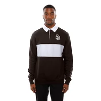 Polo de rugby à blocs couleurs pour homme New Era, marron foncé, San Diego Padres Throwback Prep