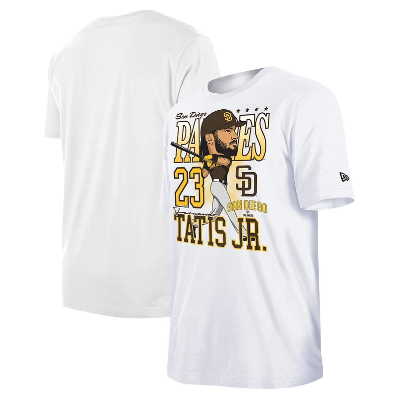 T-shirt blanc avec caricature des Padres de San Diego New Era Fernando Tatis Jr. pour hommes