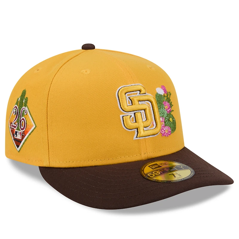 Casquette ajustée New Era 59FIFTY or/marron pour homme, San Diego Padres, entraînement de printemps 2026