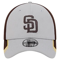 Casquette flexible 39THIRTY avec garniture de visière des San Diego Padres New Era pour hommes, gris/marron