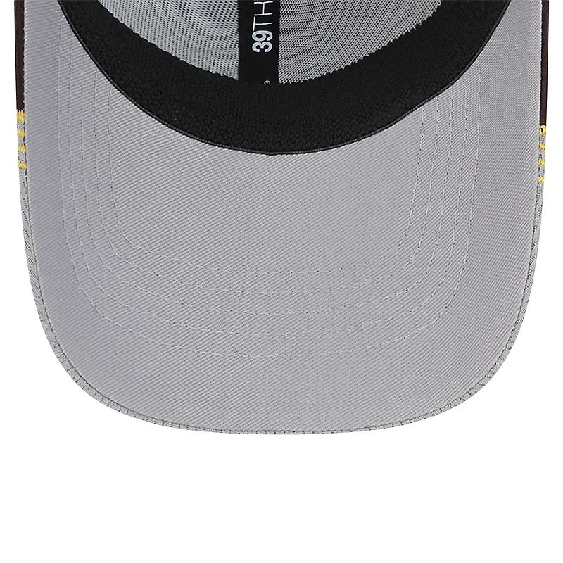 Casquette flexible 39THIRTY avec garniture de visière des San Diego Padres New Era pour hommes, gris/marron