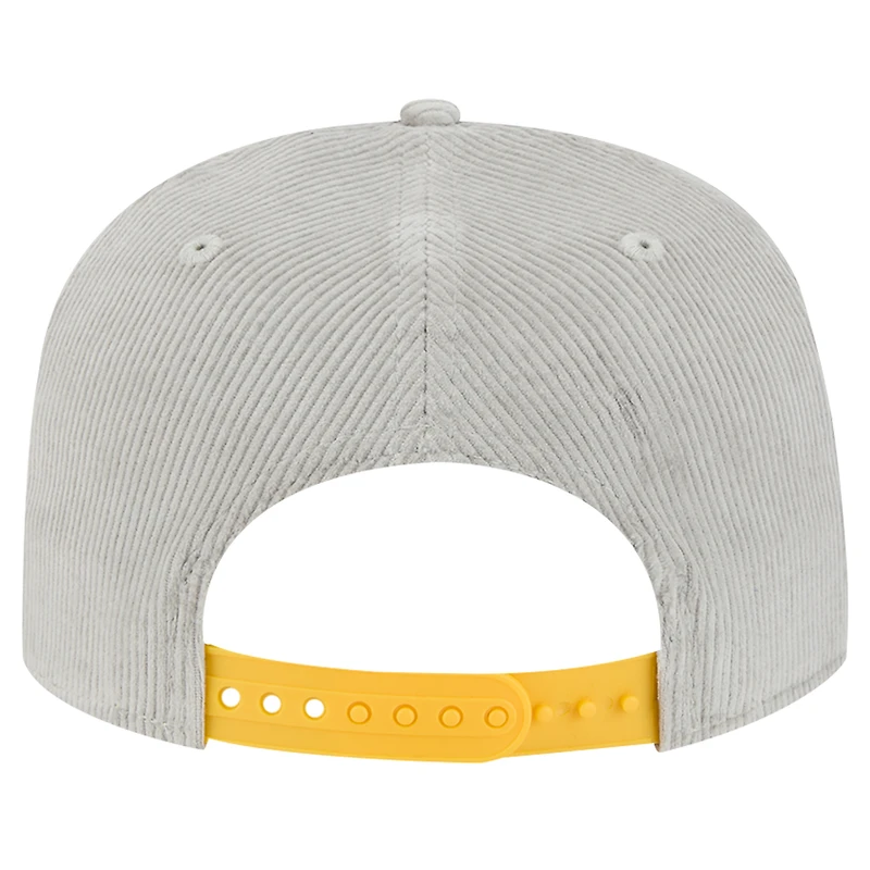 Casquette de golf à pression en velours côtelé gris San Diego Padres New Era pour homme