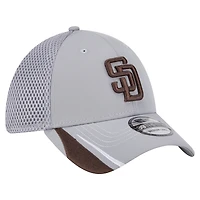 Casquette Linear 39THIRTY Flex grise New Era pour homme des Padres de San Diego