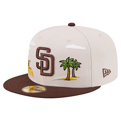 Casquette ajustée New Era 59FIFTY kaki San Diego Padres City Icon pour homme