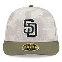 Men's New Era Light Beige/Olive San Diego Padres 2025 Armed Forces Day Low Profile 59FIFTY Fitted Hat