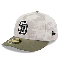 Men's New Era Light Beige/Olive San Diego Padres 2025 Armed Forces Day Low Profile 59FIFTY Fitted Hat