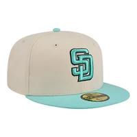 Men's New Era Light Beige/Turquoise San Diego Padres Two-Tone Color Pack 59FIFTY Fitted Hat