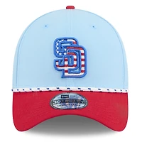 Men's New Era Light Blue/Red San Diego Padres 2025 Fourth of July 39THIRTY Flex Hat