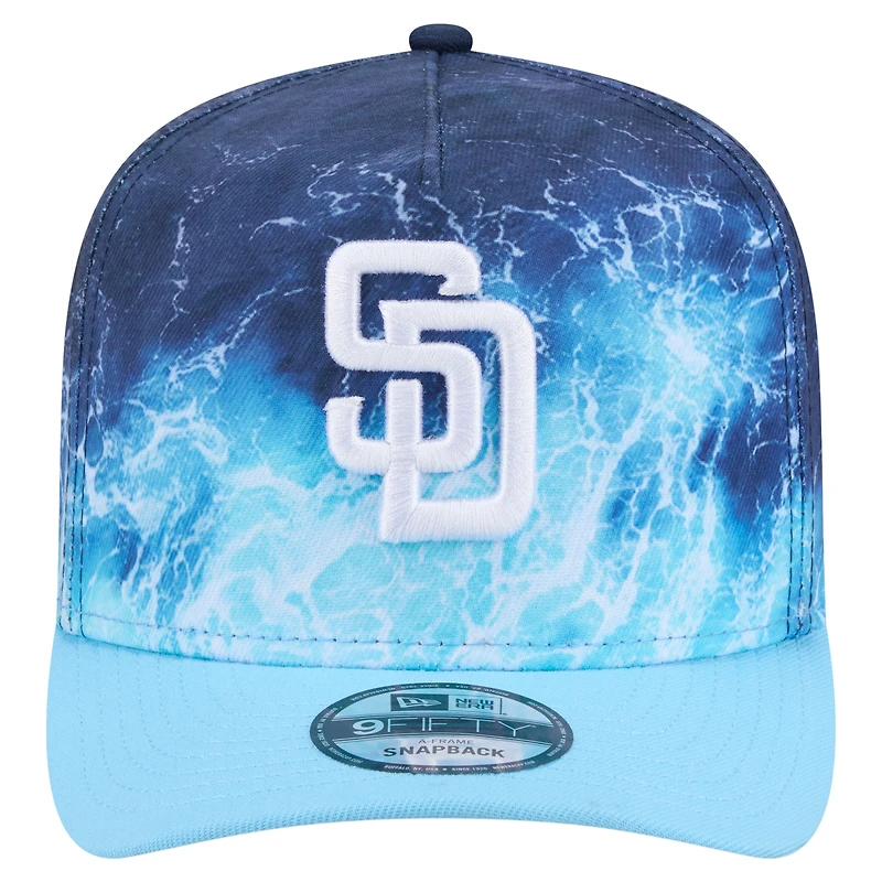 Men's New Era Light Blue San Diego Padres Deep Water Pre-Curved 9FIFTY A-Frame Snapback Hat