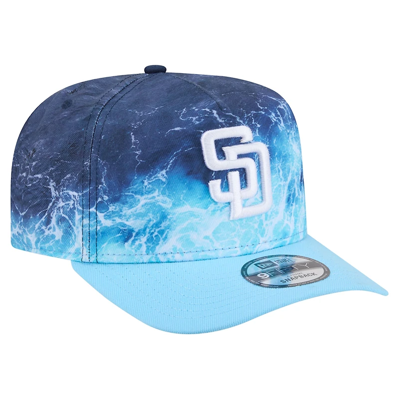 Men's New Era Light Blue San Diego Padres Deep Water Pre-Curved 9FIFTY A-Frame Snapback Hat
