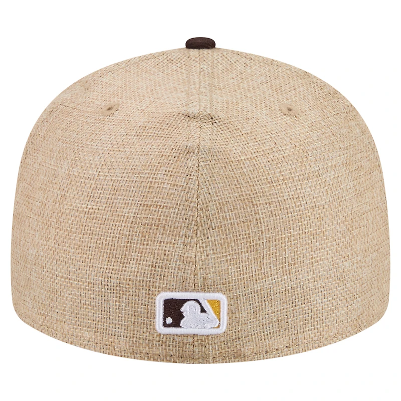 Casquette ajustée New Era 59FIFTY pour homme, coloris naturel/marron, San Diego Padres.