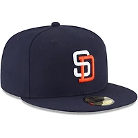 Men's New Era Navy San Diego Padres Cooperstown Collection Wool 59FIFTY Fitted Hat