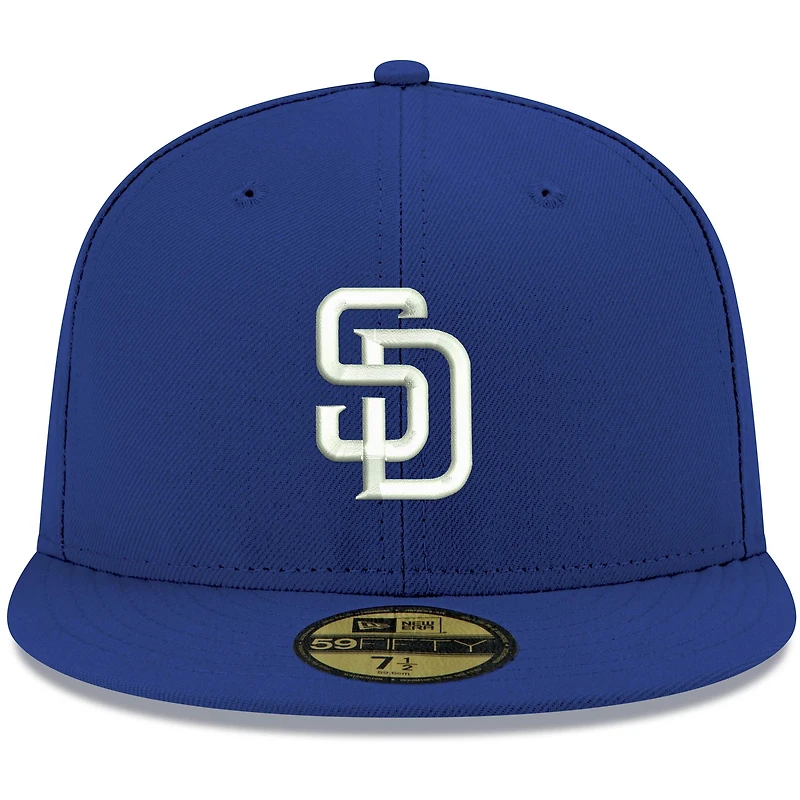 Men's New Era Royal San Diego Padres White Logo 59FIFTY Fitted Hat