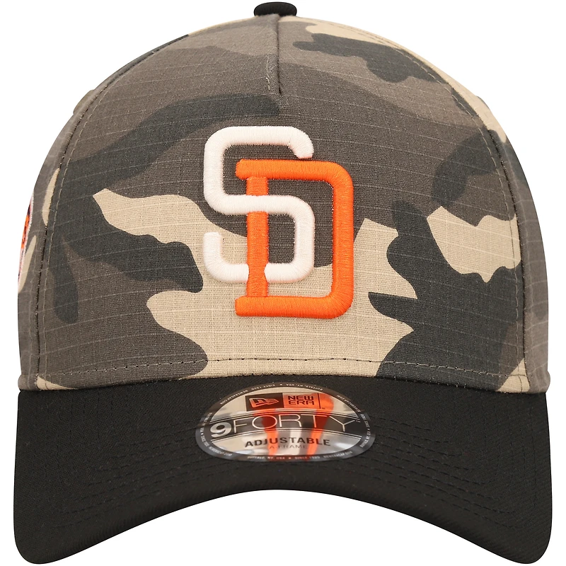 Casquette ajustable 9FORTY A-Frame San Diego Padres Camo Crown New Era pour hommes