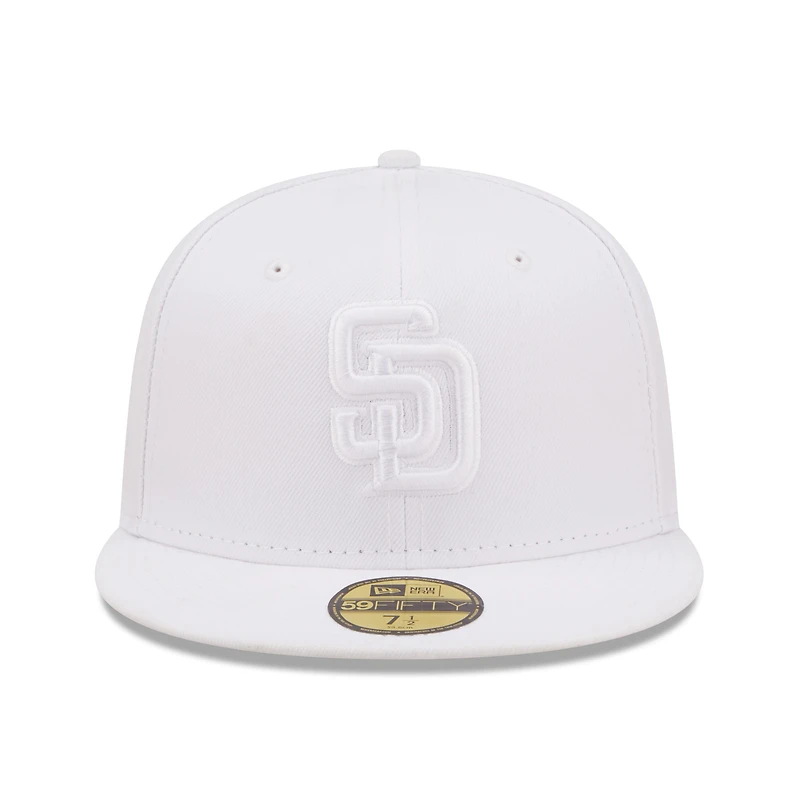 Casquette ajustée 59FIFTY San Diego Padres New Era pour homme, blanc sur