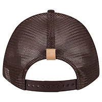 Men's New Era Stone/Brown San Diego Padres Text A-Frame Trucker 9FORTY Hat