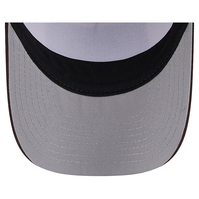 Men's New Era Stone/Brown San Diego Padres Text A-Frame Trucker 9FORTY Hat
