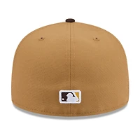 Men's New Era Tan San Diego Padres Fruit Sticker 59FIFTY Fitted Hat