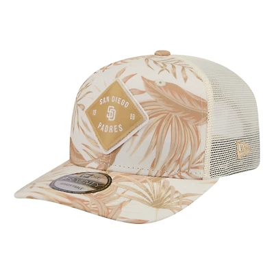Casquette trucker ajustable New Era COOLERA 9SEVENTY pour homme, coloris beige San Diego Padres.