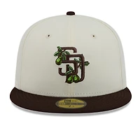 Men's New Era White/Brown San Diego Padres Blossom 59FIFTY Fitted Hat