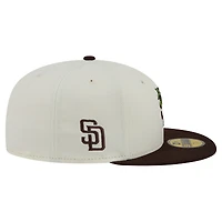Men's New Era White/Brown San Diego Padres Blossom 59FIFTY Fitted Hat