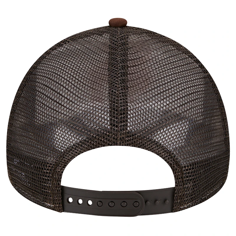 Casquette réglable 9FORTY A-Frame Trucker New Era pour hommes, blanc/marron, San Diego Padres, drapeau à damier