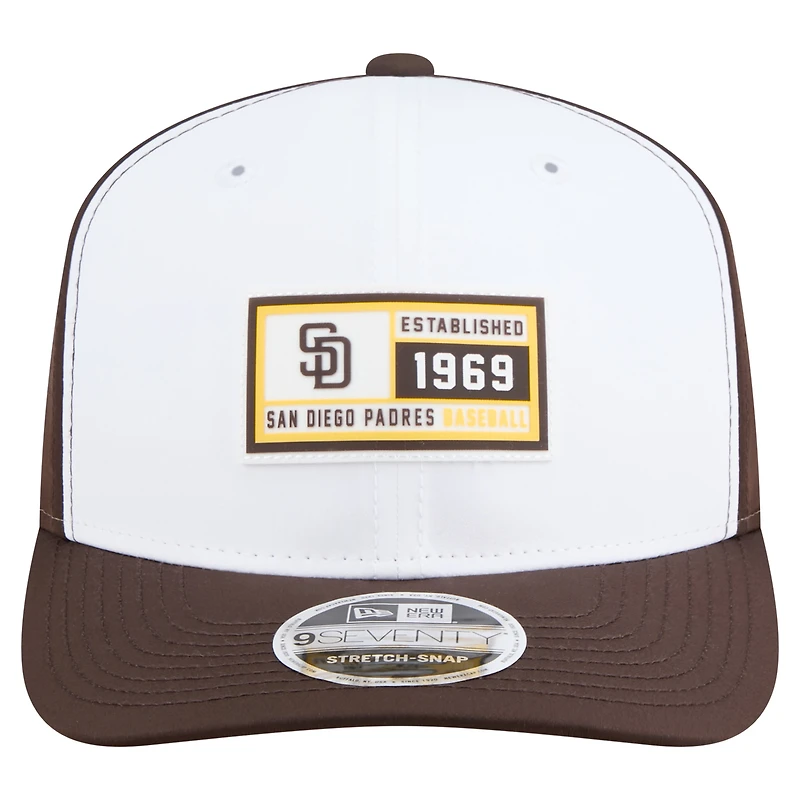 Men's New Era White/Brown San Diego Padres Established Patch 9SEVENTY Adjustable Hat