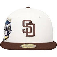 Men's New Era White/Brown San Diego Padres Major Sidepatch 59FIFTY Fitted Hat
